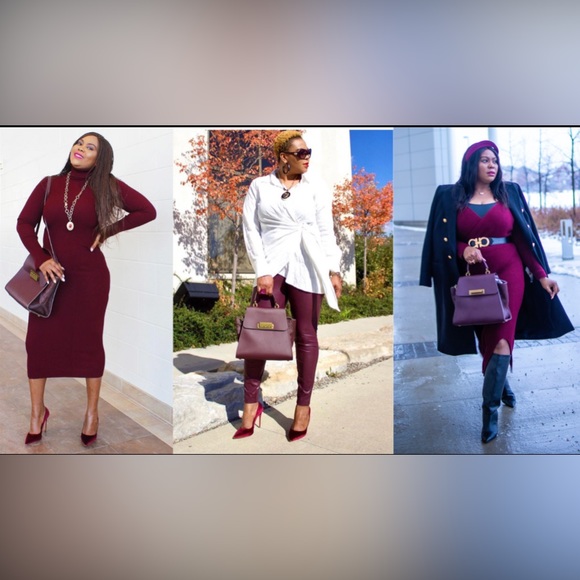 Zac Posen Eartha top handle bag with removable strap in burgundy plum colour - Picture 14 of 14